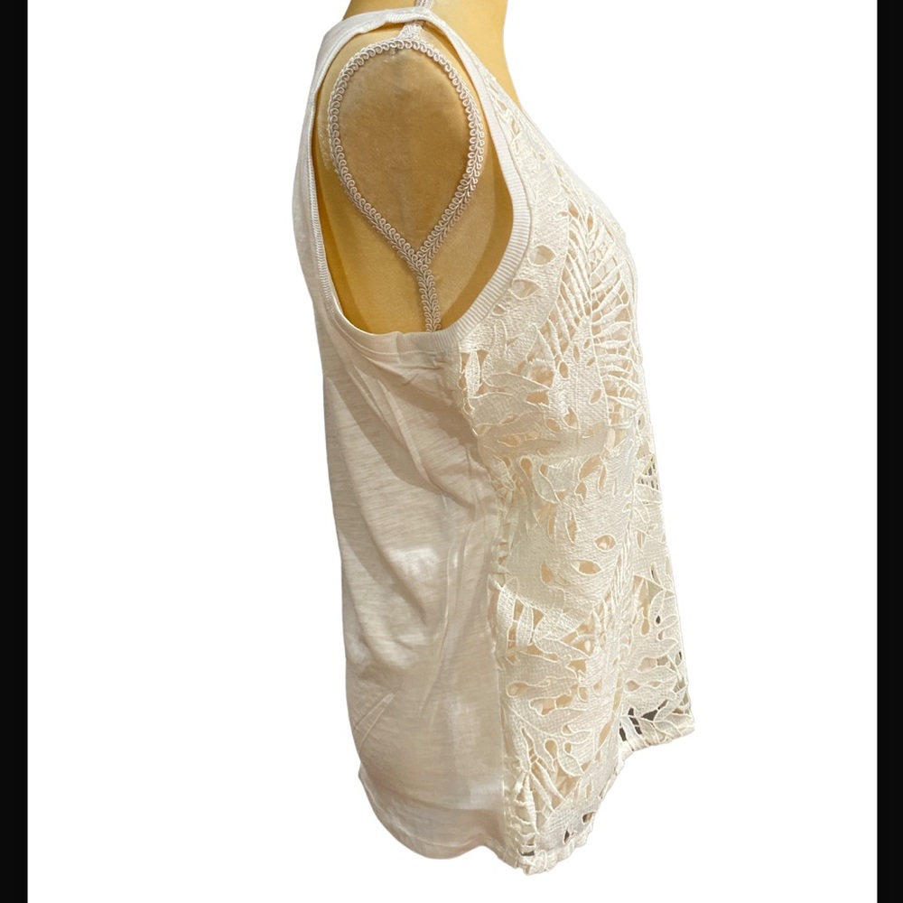 LOFT Palm Lace Relaxed Scoop Neck Tank Size M - Picture 11 of 12